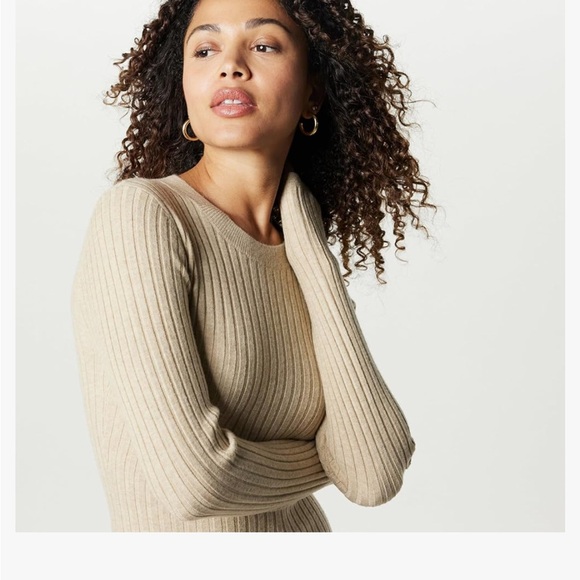 Taupe/cream sweater dress bought for pictures didn’t wear, missed return window. - Picture 2 of 2